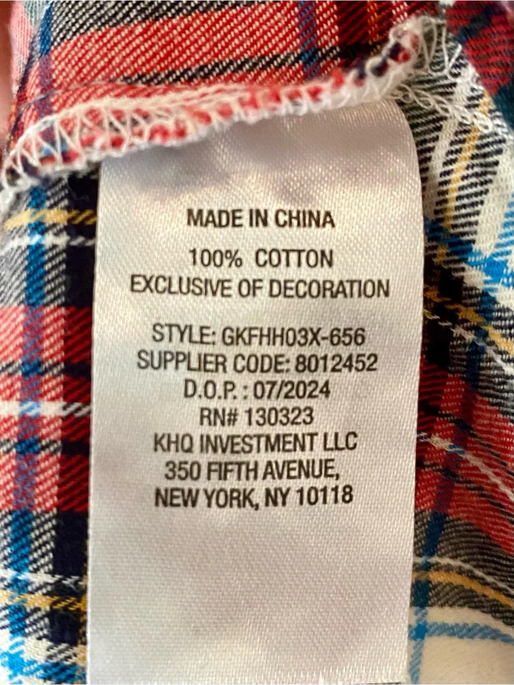 GAP cozy plaid